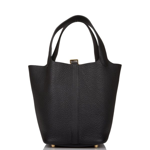 Hermes Black Clemence Picotin Lock 18cm Gold Hardware Online Hot Sale