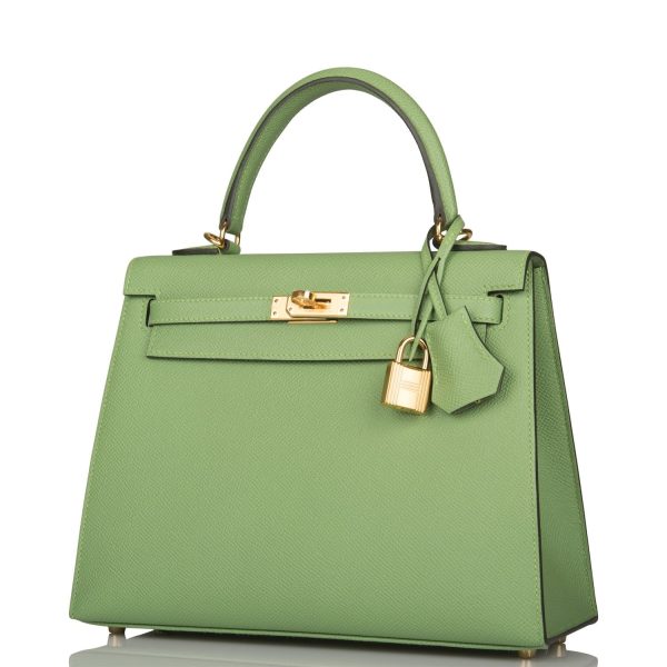 Hermes Kelly Sellier 25 Vert Criquet Epsom Gold Hardware Fashion