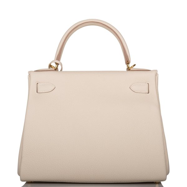 Hermes Kelly Retourne 28 Craie Togo Gold Hardware Online Sale