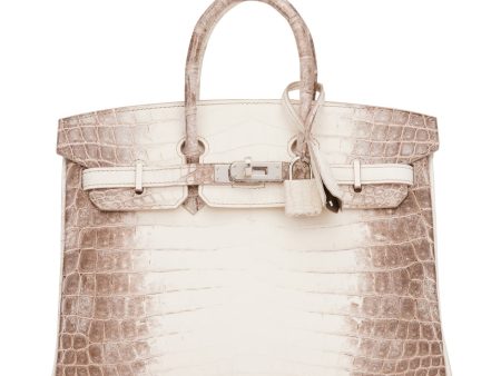 Hermes Birkin 25 Himalaya Niloticus Crocodile Palladium Hardware on Sale