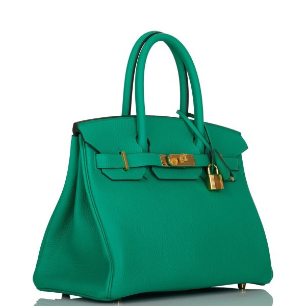 Hermes Birkin 30 Menthe Clemence Gold Hardware Hot on Sale