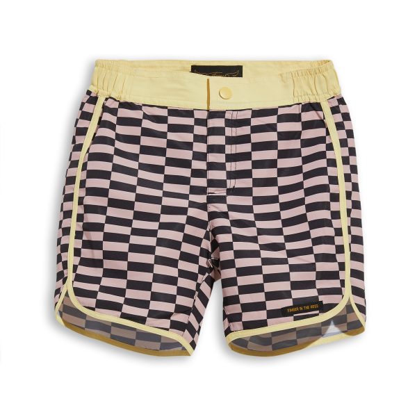 Wave Pale Pink Checkers - Surf Bermudas For Discount