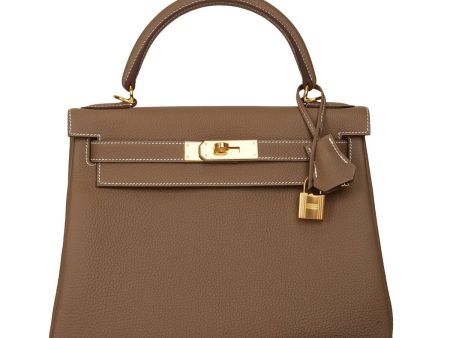 Hermes Kelly Retourne 28 Etoupe Togo Gold Hardware Online now