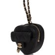 Chanel CC In Love Heart Necklace Bag Black Lambskin Light Gold Hardware Fashion