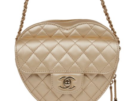 Chanel CC In Love Large Heart Bag Gold Lambskin Light Gold Hardware Supply