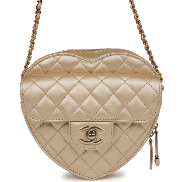 Chanel CC In Love Large Heart Bag Gold Lambskin Light Gold Hardware Supply