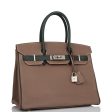 Pre-owned Hermes Special Order (HSS) Birkin 30 Etoupe and Vert Fonce Togo Brushed Palladium Hardware Online