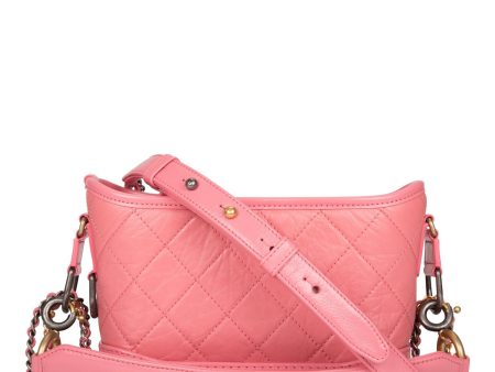 Chanel Gabrielle 20 Hobo Bag Pink Lambskin Mixed Metal Hardware Online Sale