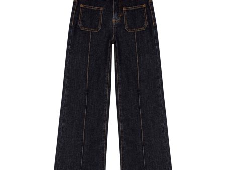 Woven pants Adina Raw Blue Cheap