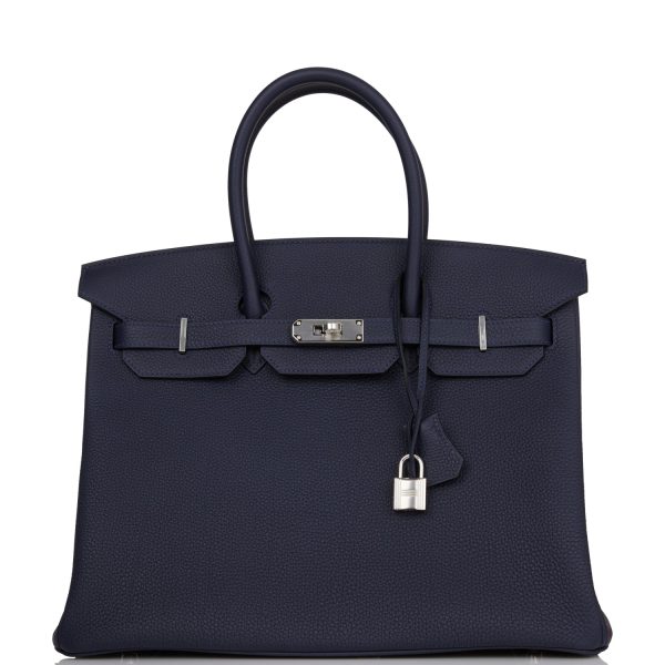 Hermes Birkin 35 Bleu Nuit Togo Palladium Hardware Discount