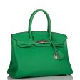 Pre-owned Hermes Birkin 30cm Bambou Togo Palladium Hardware Supply