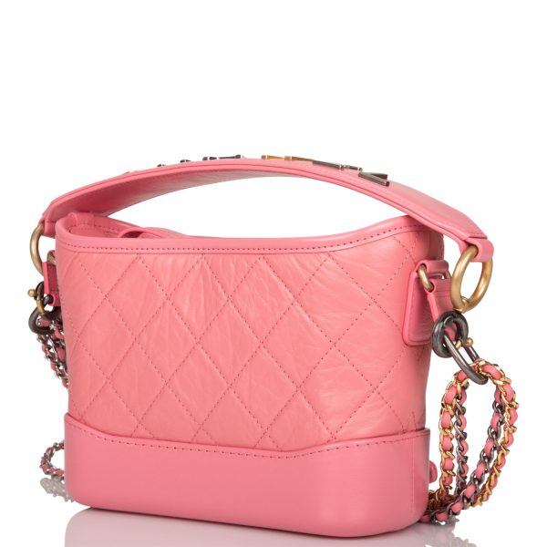 Chanel Gabrielle 20 Hobo Bag Pink Lambskin Mixed Metal Hardware Online Sale