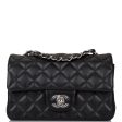 Chanel Black Quilted Lambskin Rectangular Mini Classic Flap Bag Silver Hardware Online now