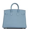 Hermes Birkin 25 Bleu Lin Verso Togo Palladium Hardware For Discount