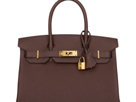 Hermes Birkin 30 Rouge Sellier Togo Gold Hardware Online