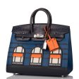 Hermes Night Sac Faubourg Birkin 20 Bleu Marine Matte Alligator Palladium Hardware Hot on Sale