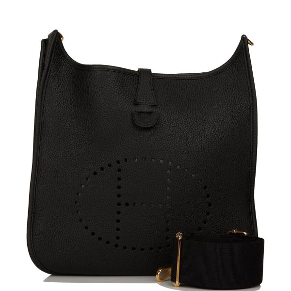 Hermes Evelyne III PM Black Clemence Gold Hardware Online Hot Sale