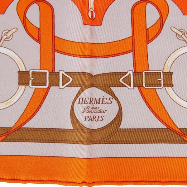 Hermes  Gavroche  Orange Silk Pocket Square Scarf 45cm Supply