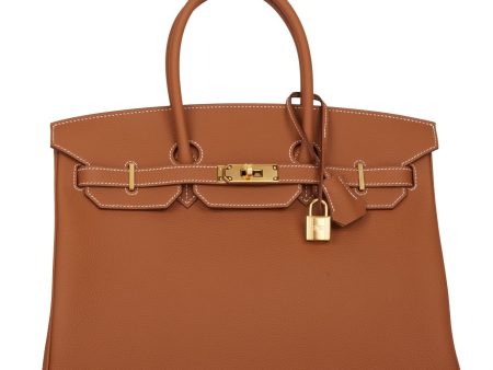 Hermes Special Order (HSS) Birkin 35 Gold Verso Togo Gold Hardware on Sale