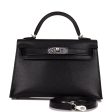 Hermes Kelly Sellier 20 Black Chevre Chamkila Palladium Hardware Hot on Sale