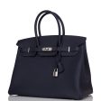 Hermes Birkin 35 Bleu Nuit Togo Palladium Hardware Discount