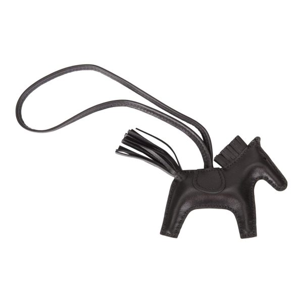 Hermes SO Black Grigri Horse Rodeo Bag Charm PM Online Hot Sale