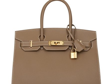 Hermes Birkin Sellier 30 Etoupe Epsom Gold Hardware Fashion