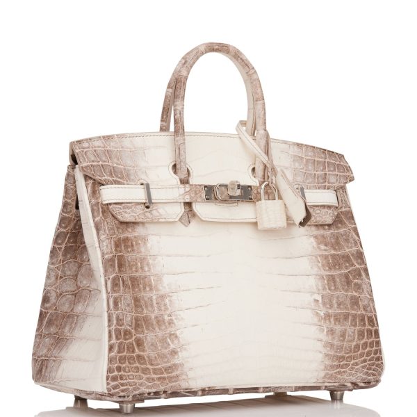 Hermes Birkin 25 Himalaya Niloticus Crocodile Palladium Hardware on Sale