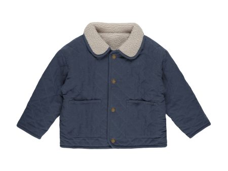 Quilted Winter Coat Indigo Discount