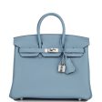 Hermes Birkin 25 Bleu Lin Verso Togo Palladium Hardware For Discount