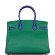 Hermes Special Order (HSS) Birkin 30 Vert Verone and Bleu Electric Epsom Brushed Gold Hardware Online now