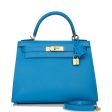 Hermes Kelly Sellier 28 Bleu Frida Epsom Gold Hardware Supply