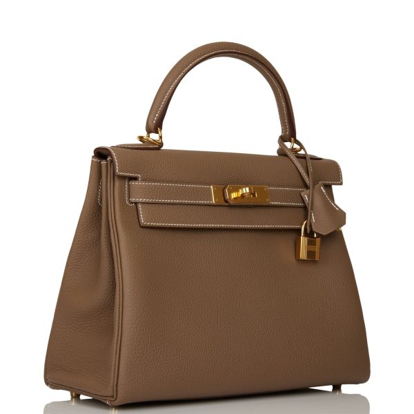 Hermes Kelly Retourne 28 Etoupe Togo Gold Hardware Online now