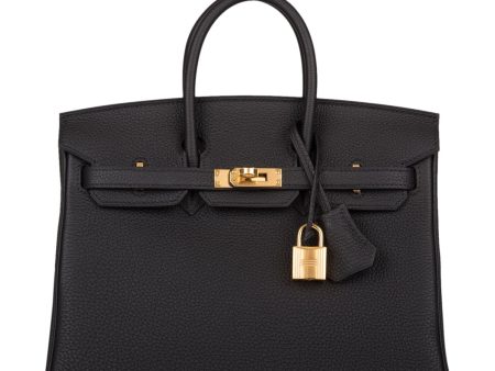 Hermes Black Togo Birkin 25cm Gold Hardware For Sale