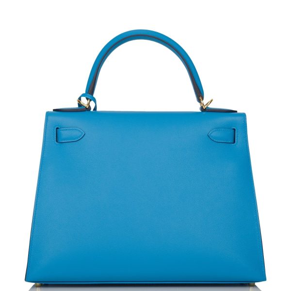 Hermes Kelly Sellier 28 Bleu Frida Epsom Gold Hardware Supply