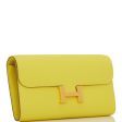 Hermes Constance Wallet To Go Lime Evercolor Gold Hardware Sale