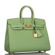 Hermes Birkin Sellier 25 Vert Criquet Epsom Gold Hardware For Discount