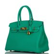 Hermes Birkin 30 Menthe Clemence Gold Hardware Hot on Sale