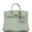 Hermes Birkin 25 Vert D Eau Matte Alligator Gold Hardware Cheap