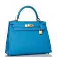 Hermes Kelly Sellier 28 Bleu Frida Epsom Gold Hardware Supply