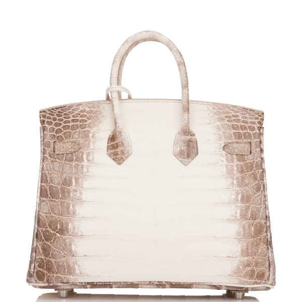 Hermes Birkin 25 Himalaya Niloticus Crocodile Palladium Hardware on Sale