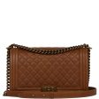 Chanel Large Boy Bag Brown Caviar Antique Gold Hardware Online now