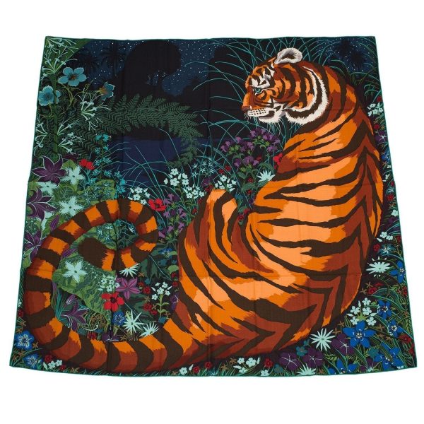 Hermes  Tyger Tyger  Cashmere and Silk Shawl Scarf 140cm Hot on Sale