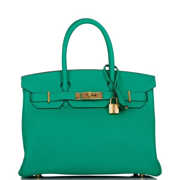 Hermes Birkin 30 Menthe Clemence Gold Hardware Hot on Sale