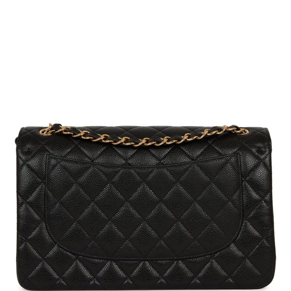 Chanel Jumbo Classic Double Flap Bag Black Caviar Gold Hardware Sale