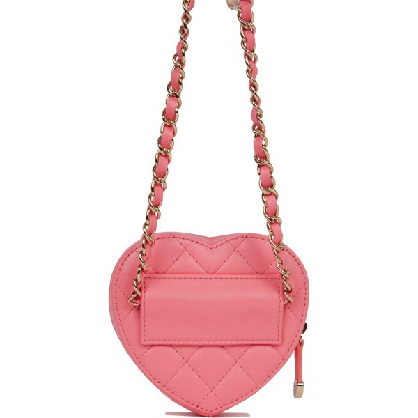 Chanel CC In Love Heart Belt Bag Pink Lambskin Light Gold Hardware Cheap