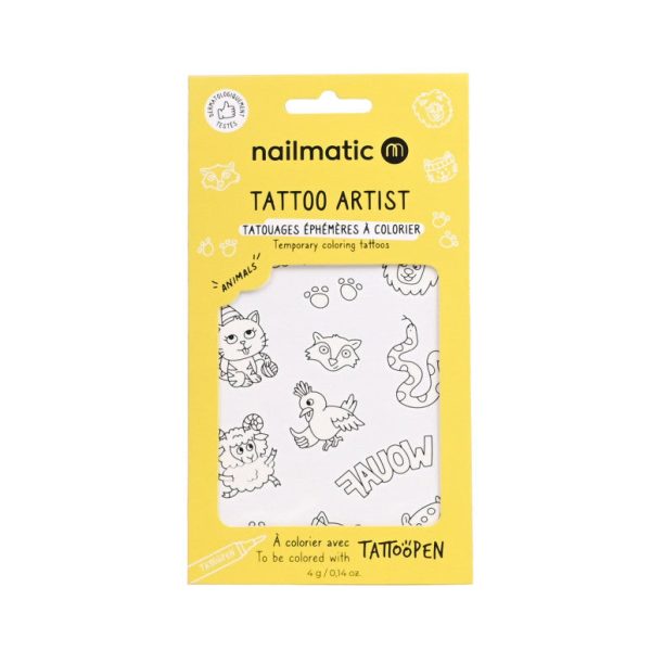 12 Temporary Coloring Tattoos - Animals Sale