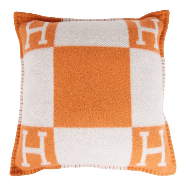 Hermes  Avalon  Ecru and Potiron Signature H Cushion PM Fashion