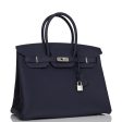 Hermes Birkin 35 Bleu Nuit Togo Palladium Hardware Discount