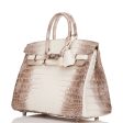 Hermes Birkin 25 Himalaya Niloticus Crocodile Palladium Hardware on Sale